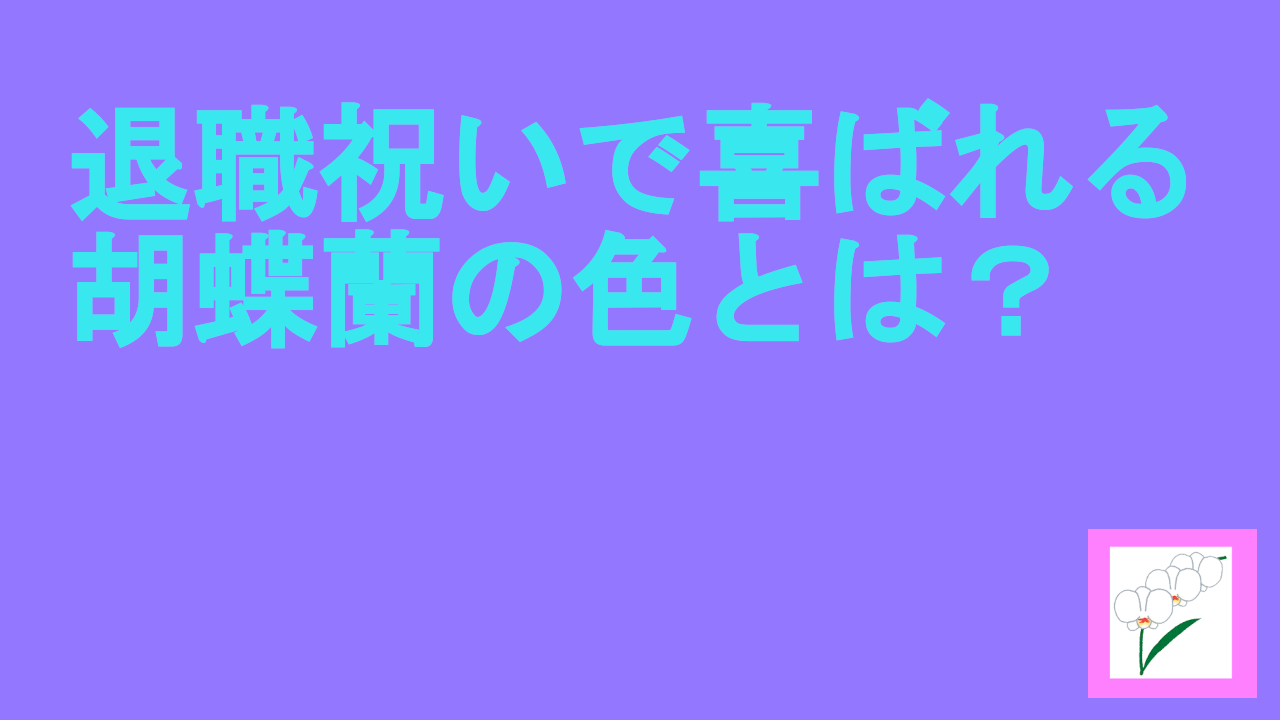 退職祝いで喜ばれる胡蝶蘭の色とは？
