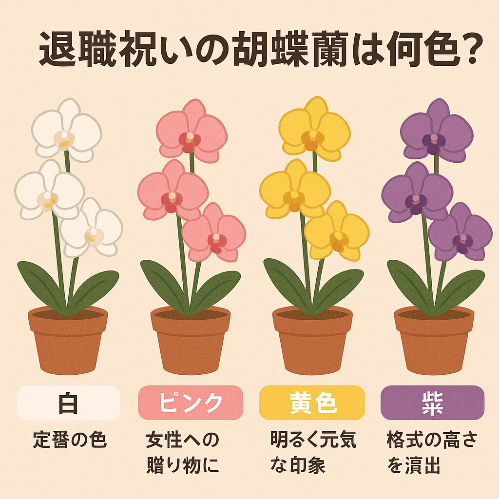 退職祝いの胡蝶蘭の色