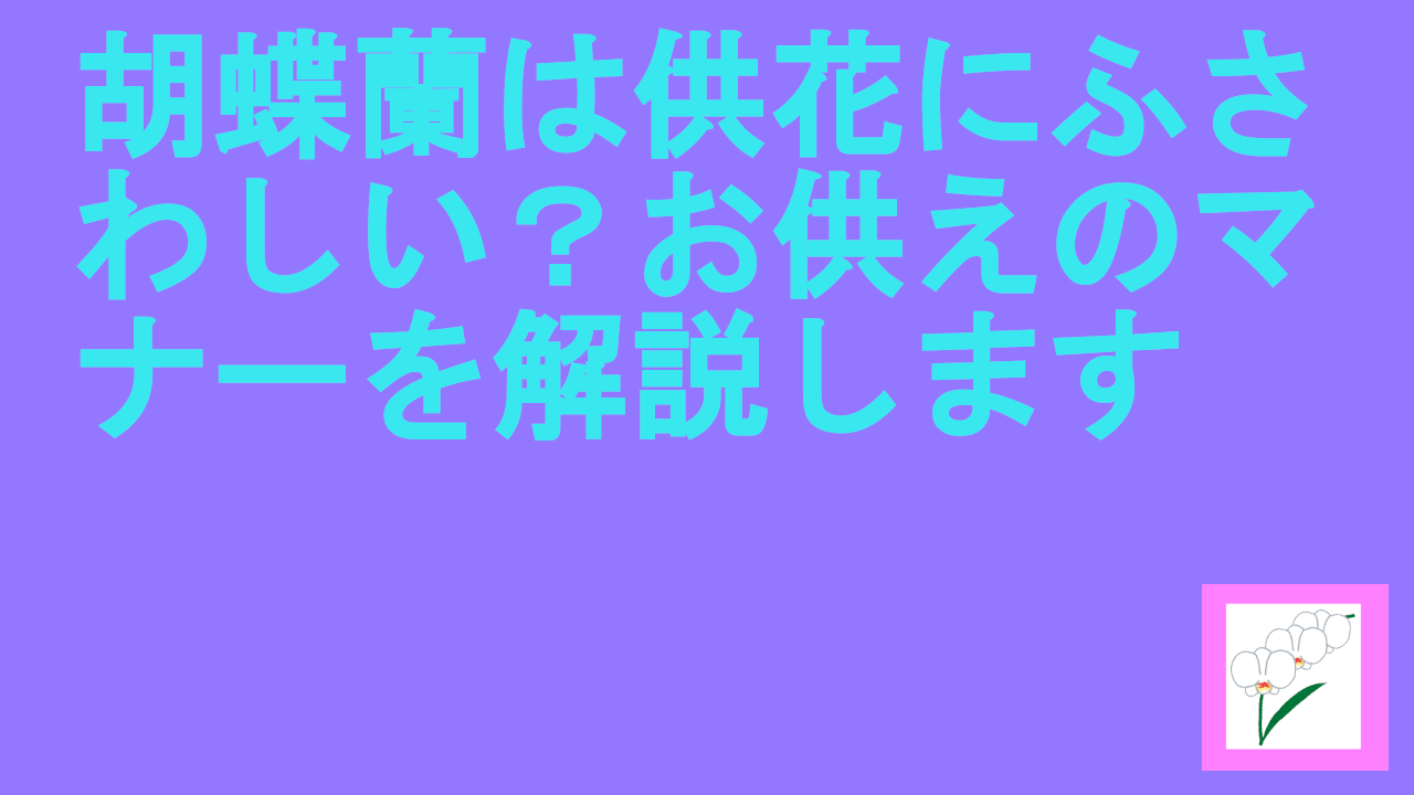 胡蝶蘭は供花にふさわしい？お供えのマナーを解説します.