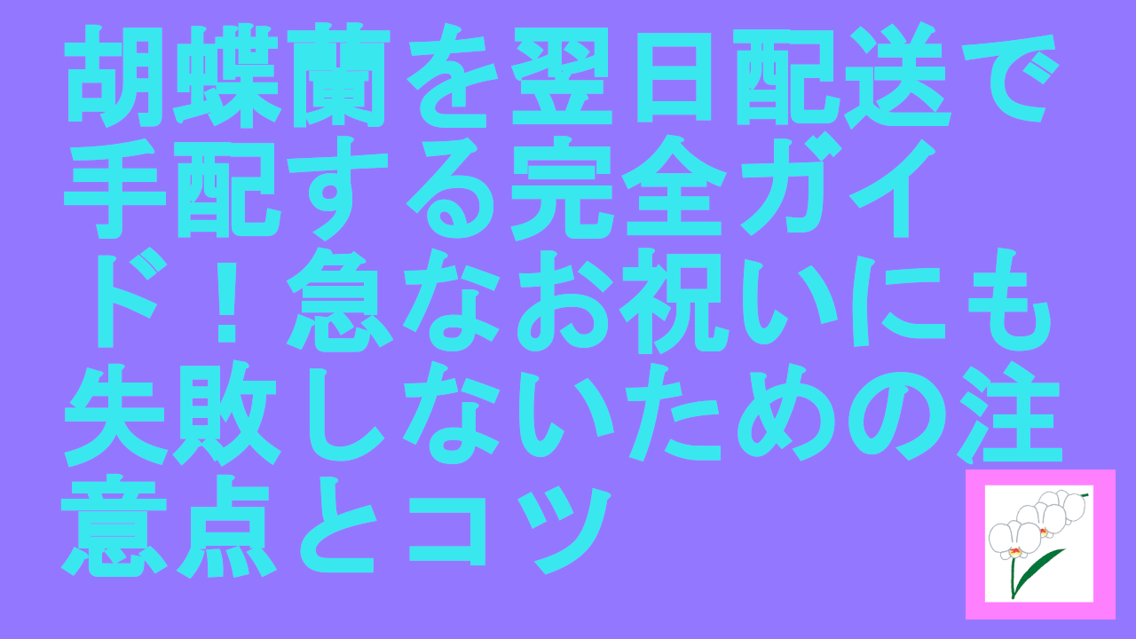 胡蝶蘭を翌日配送