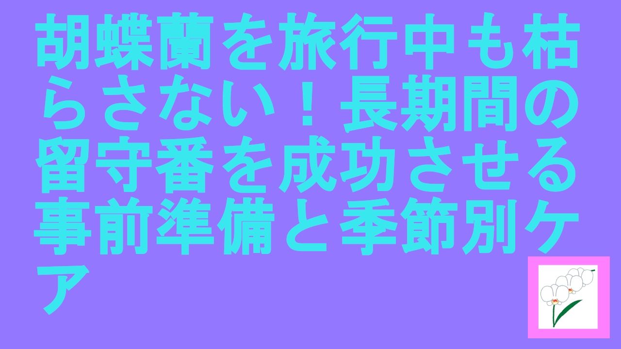 胡蝶蘭を旅行中も枯らさない