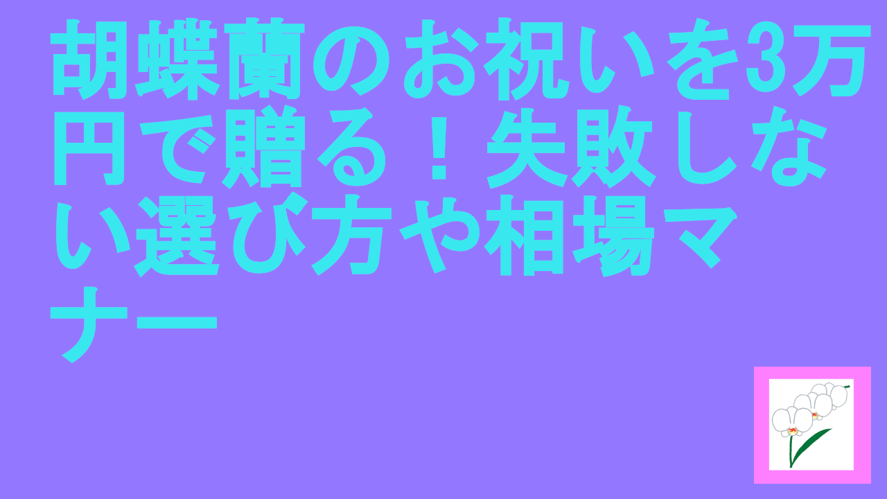 胡蝶蘭のお祝いを3万円